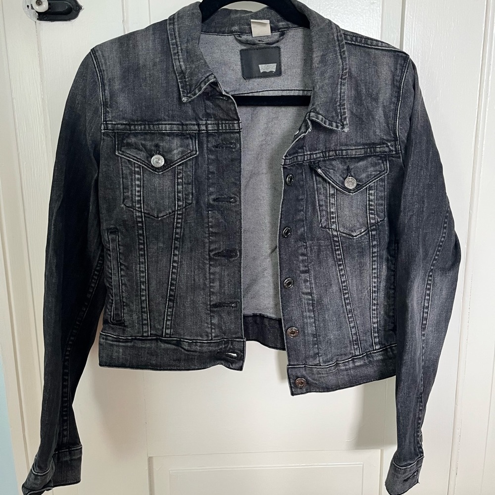 Levi’s Trucker Jacket - Black Denim Washed Down - Jean Jacket